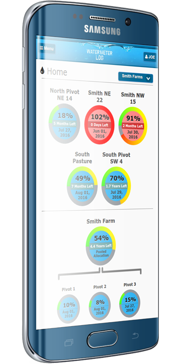 water meter log on phone