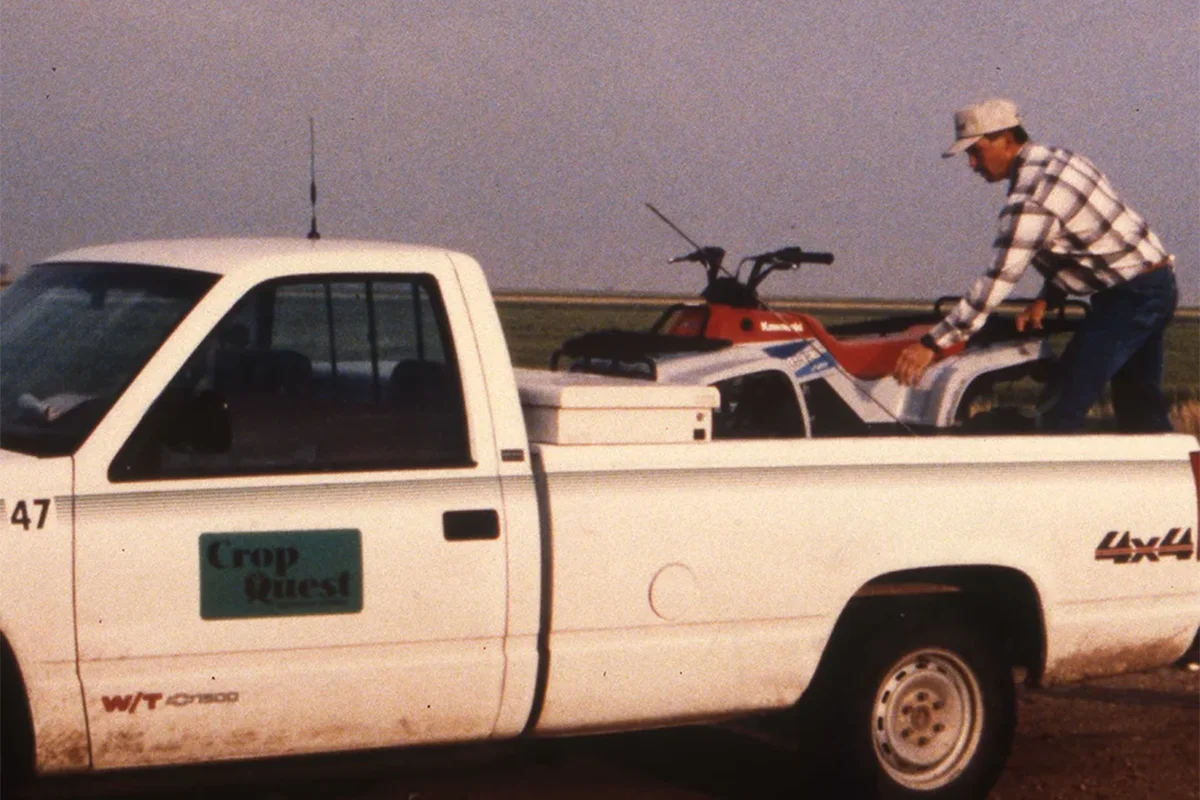 Agronomist loading atv in truck 2 agronomist loading atv in truck