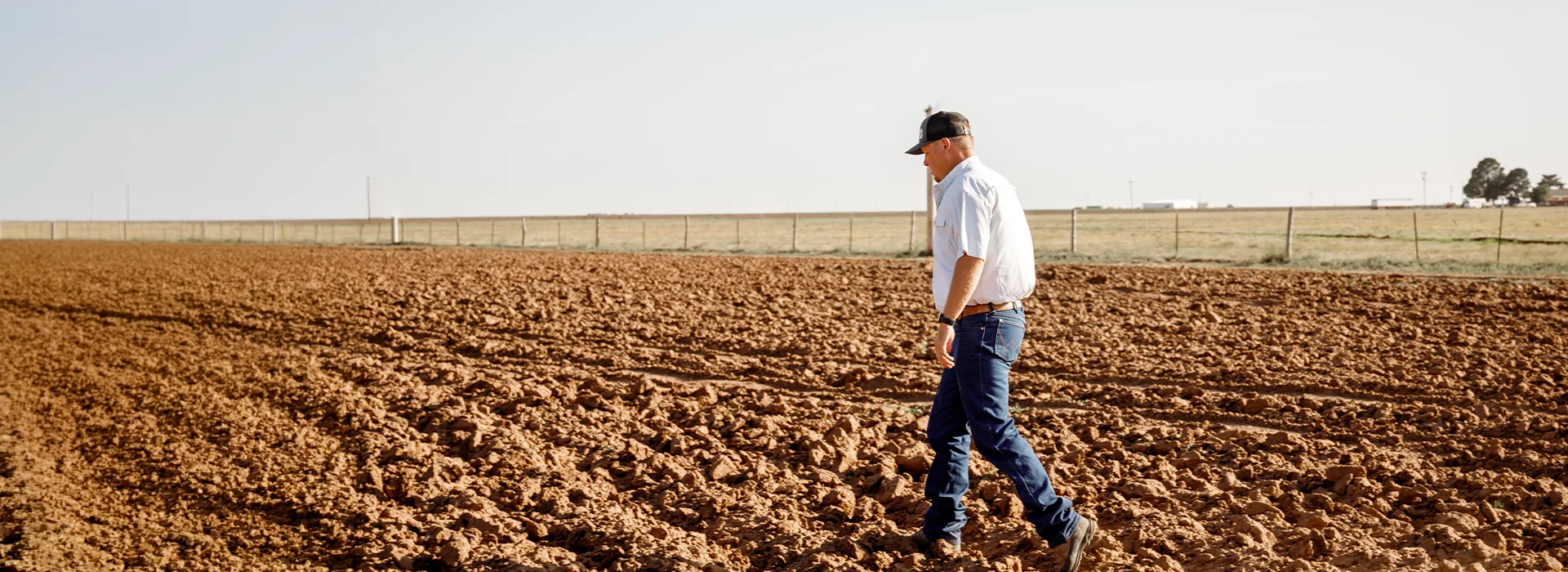 Agronomist walking in field